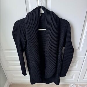 Women's Black 100% Alpaca Cardigan Sweater